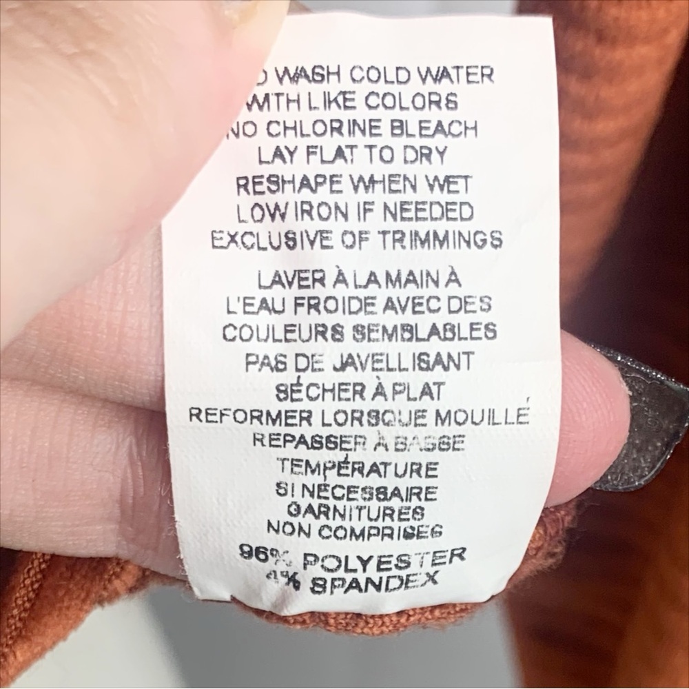 🍂 Electrica Rust Ribbed Velour Long-Sleeve Top NWOT (S) - Picture 5 of 5